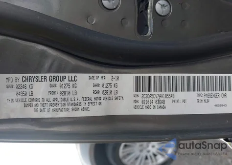2010 Chrysler 300 Touring/Signature Series/Executive Series from USA, damaged, VIN 2C3CA5CV7AH185549